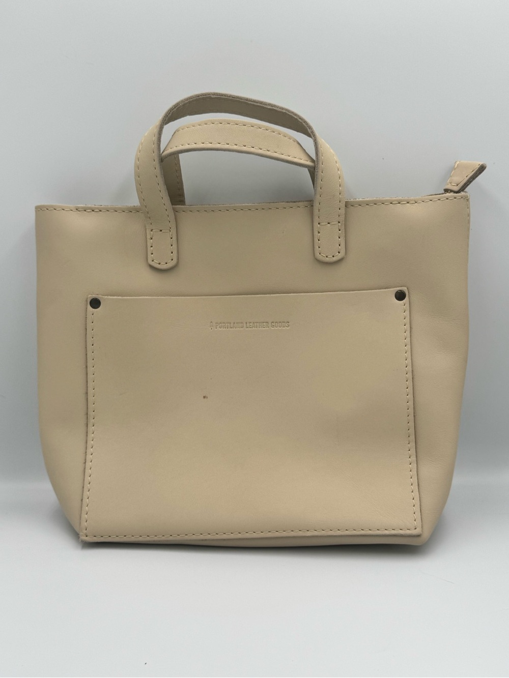 Portland Leather Goods Bone Mini Crossbody Tote